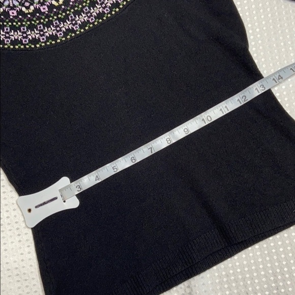 INC INTERNATIONAL CONCEPTS INC Black Sweater with Needlepoint Design on Top - Picture 4 of 6